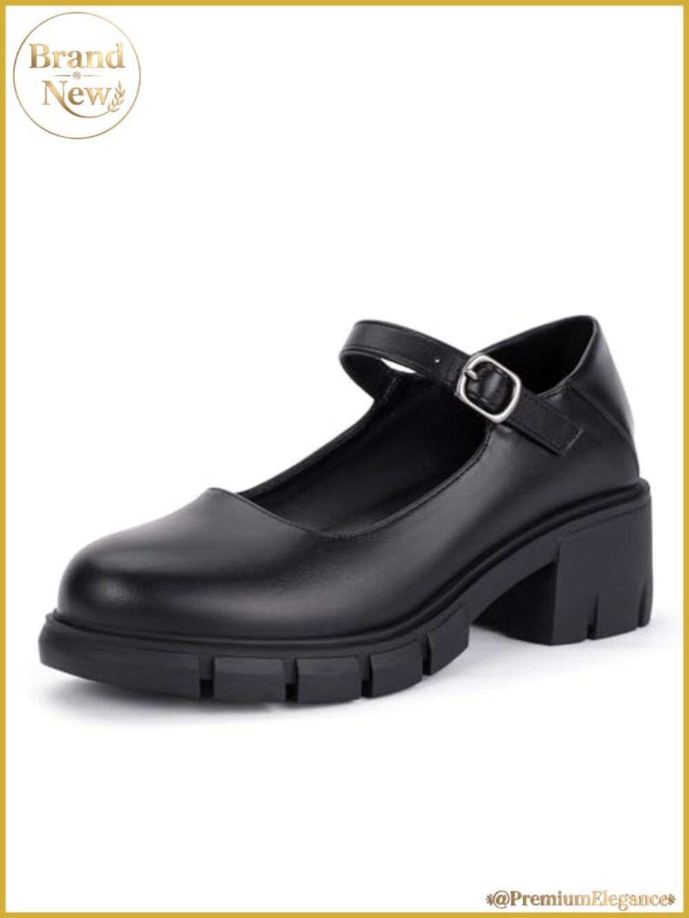 IDIFU IN2 Platform Mary Janes Closed Round Toe Low Chunky Block Heel Dress